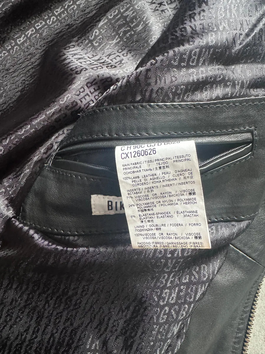 2000s Dirk Bikkembergs Strong Front Panel Biker Leather Jacket PnOKCvL 8