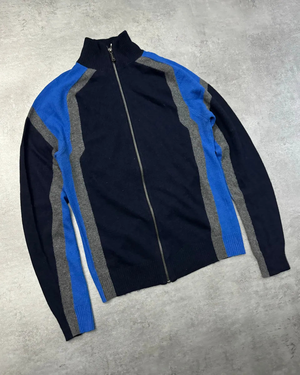 2000s Dirk Bikkembergs Structural Klein Wool Zip-up Sweater (S) 8