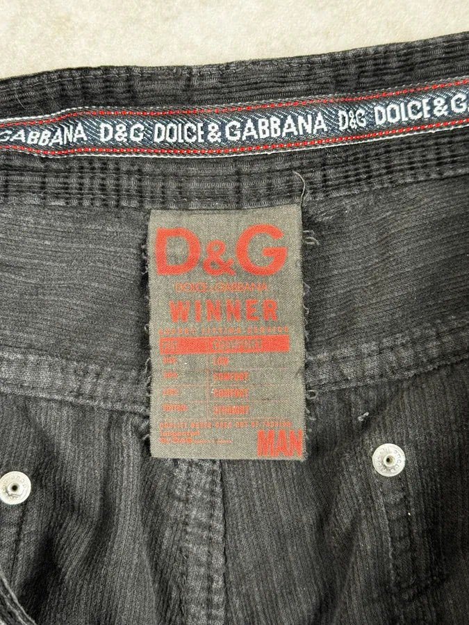 2000s Dolce & Gabanna Black Striped Relaxed Pants Strnrnu 9