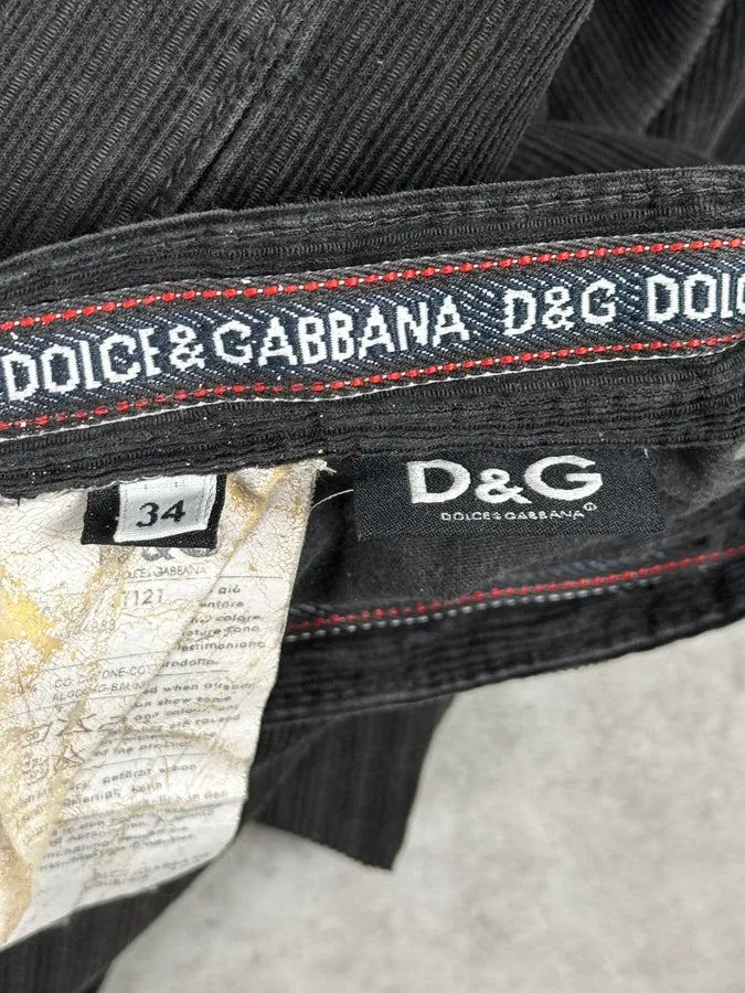2000s Dolce & Gabanna Black Striped Relaxed Pants Strnrnu 10