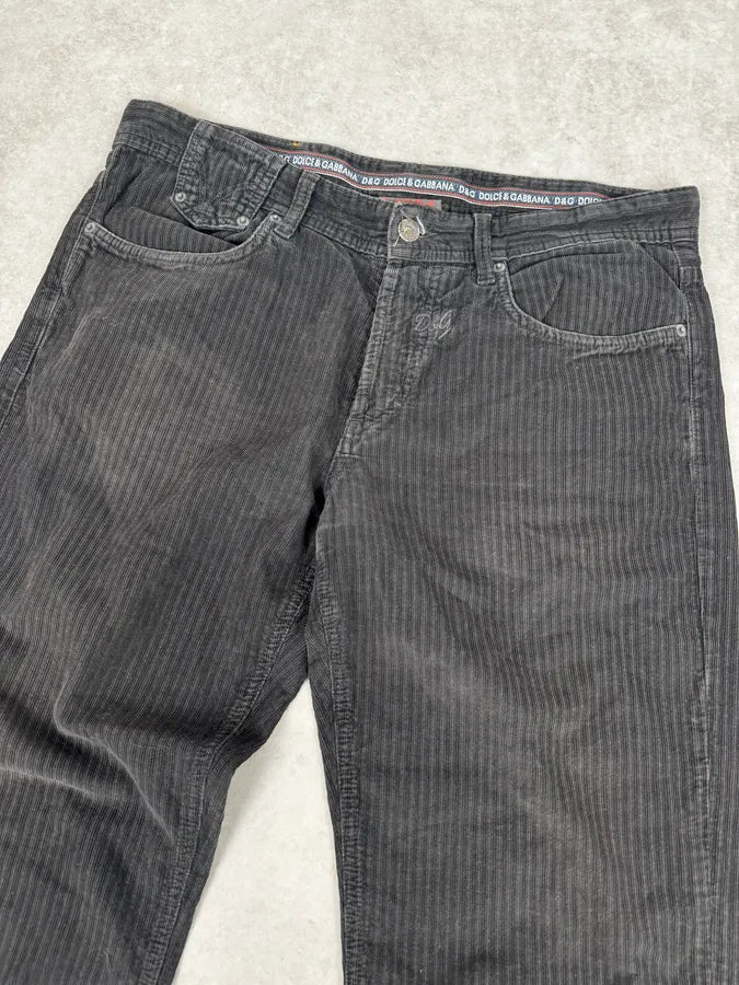 2000s Dolce & Gabanna Black Striped Relaxed Pants Strnrnu 5