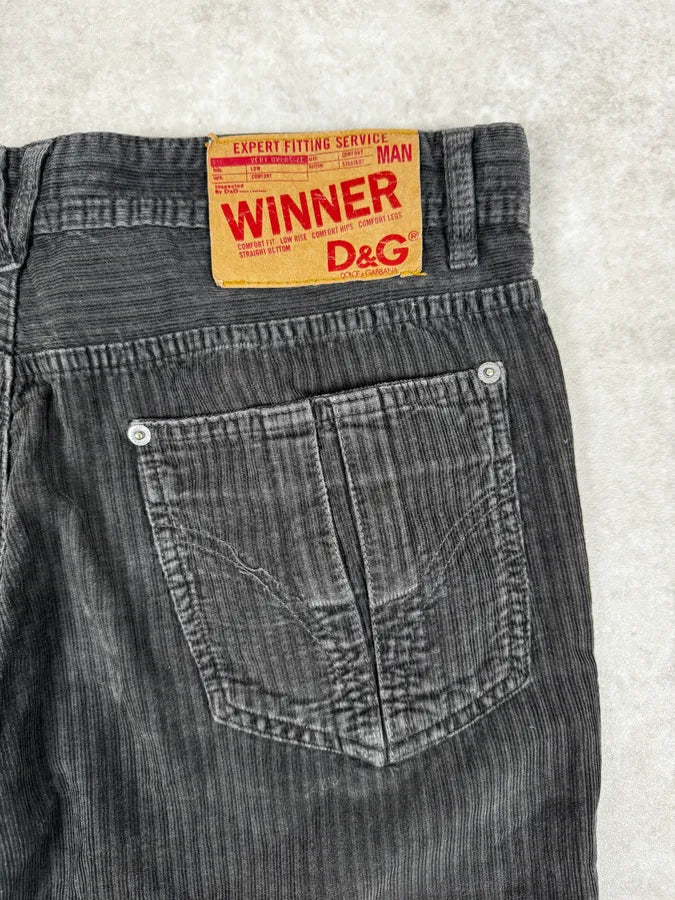 2000s Dolce & Gabanna Black Striped Relaxed Pants Strnrnu 8