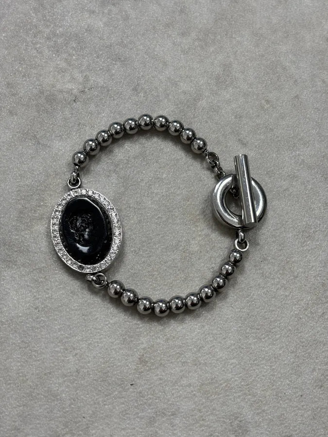 2000s Dolce & Gabanna Cameo Beaded Anchor Chain Bracelet nUiCFEn 3