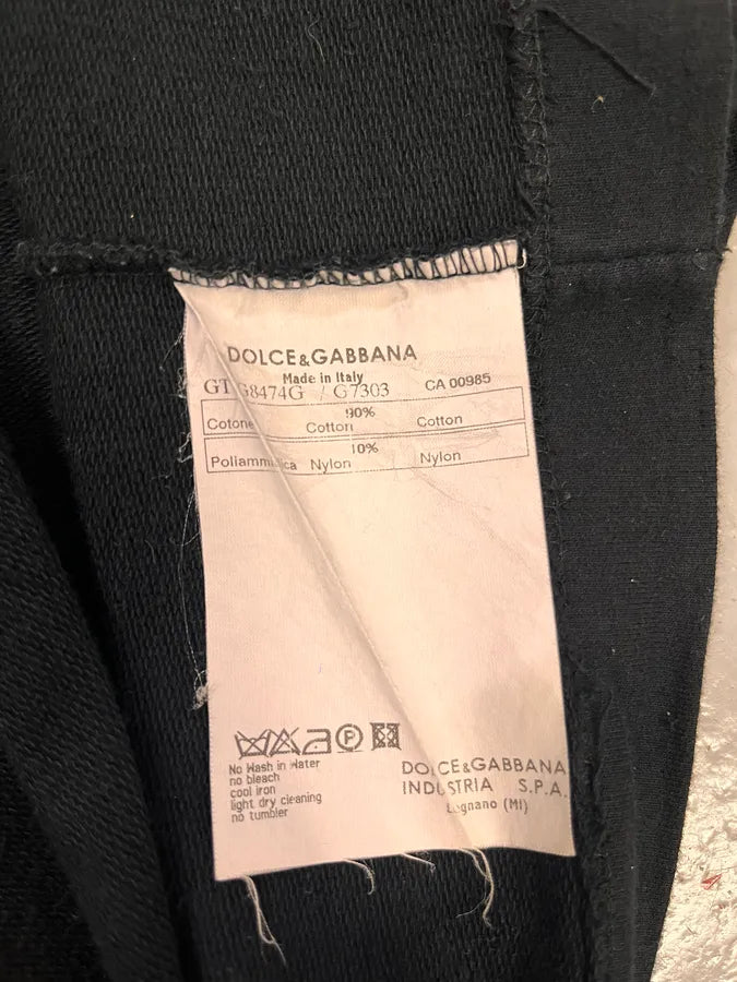 2000s Dolce & Gabbana 23 Black V-Neck T-Shirt URFENpX 7
