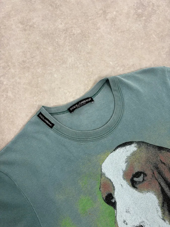 2000s Dolce & Gabbana 3 Dogs Khaki T-Shirt LdbGPNF 4
