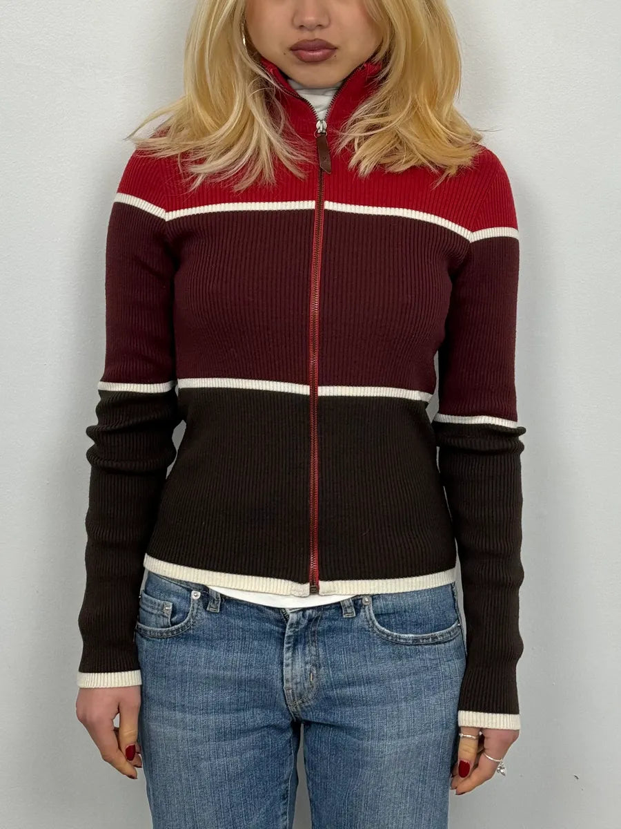 2000s Dolce & Gabbana 3 Red Zip-Up Sweater KIcRMvD 1