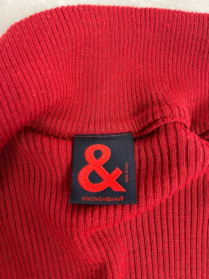 2000s Dolce & Gabbana 3 Red Zip-Up Sweater KIcRMvD 10