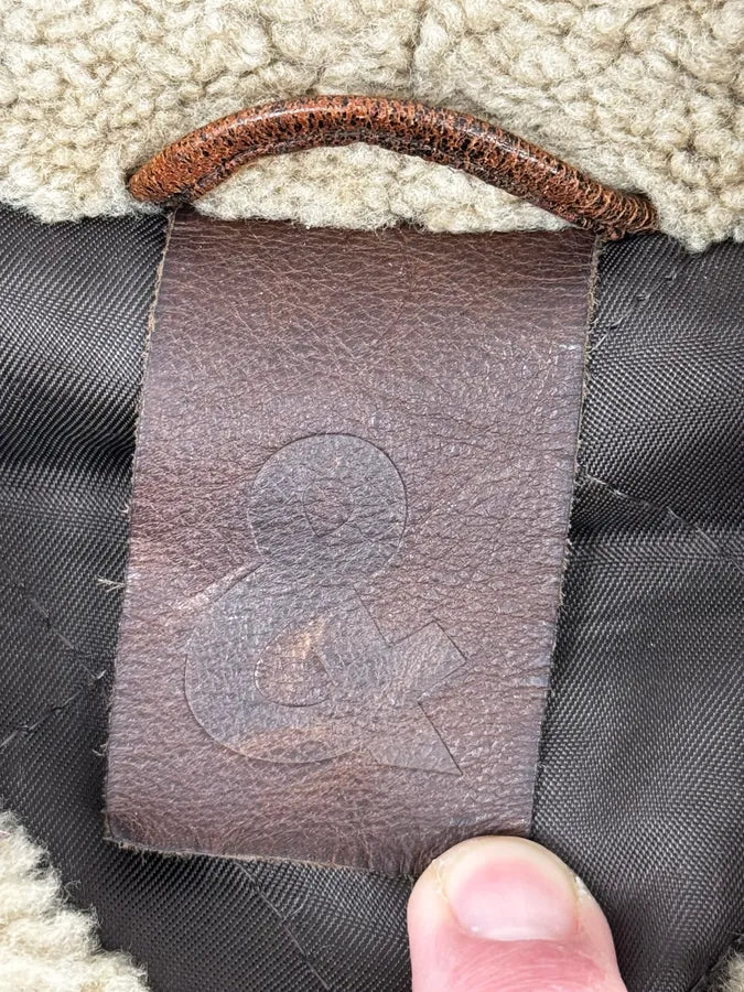 2000s Dolce & Gabbana Aged Brown Leather Shearling Jacket RUflNZY 10