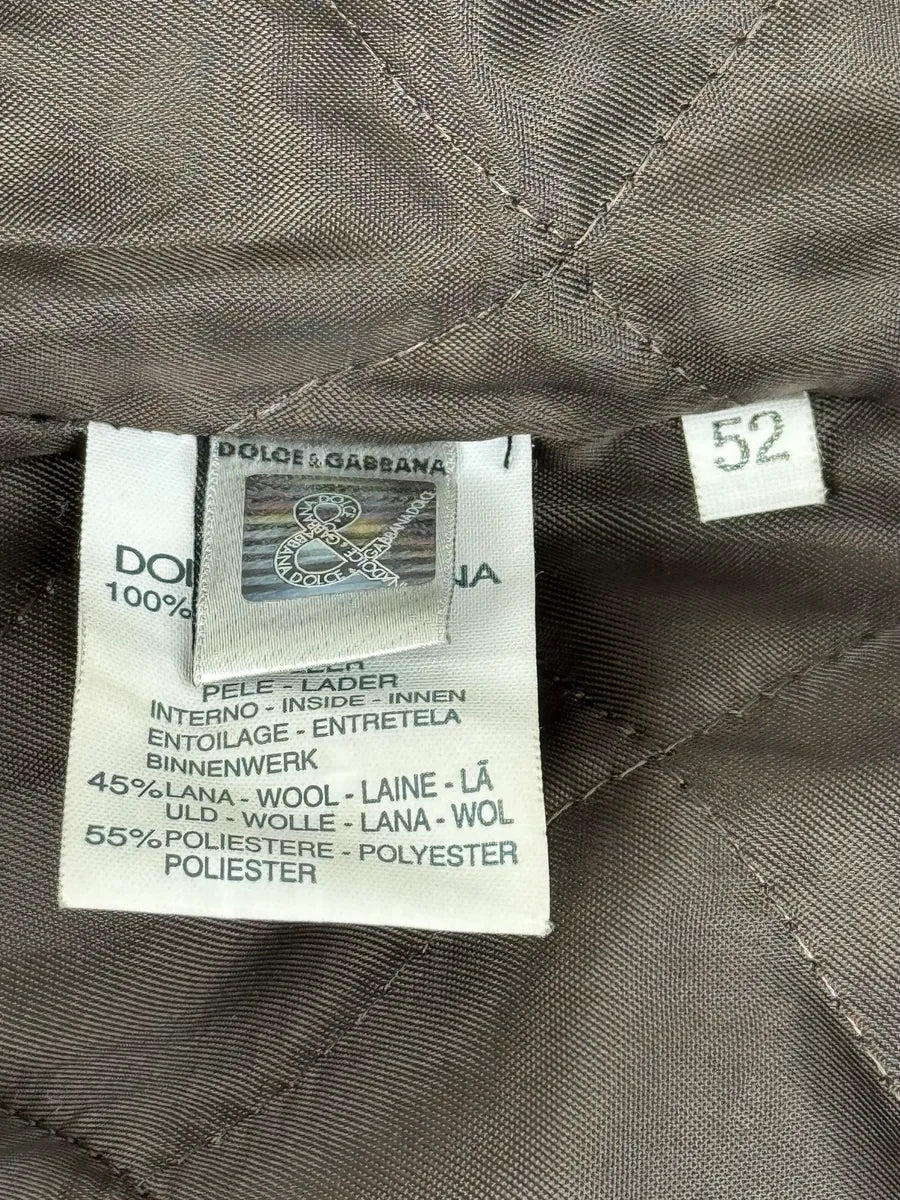 2000s Dolce & Gabbana Aged Brown Leather Shearling Jacket RUflNZY 12