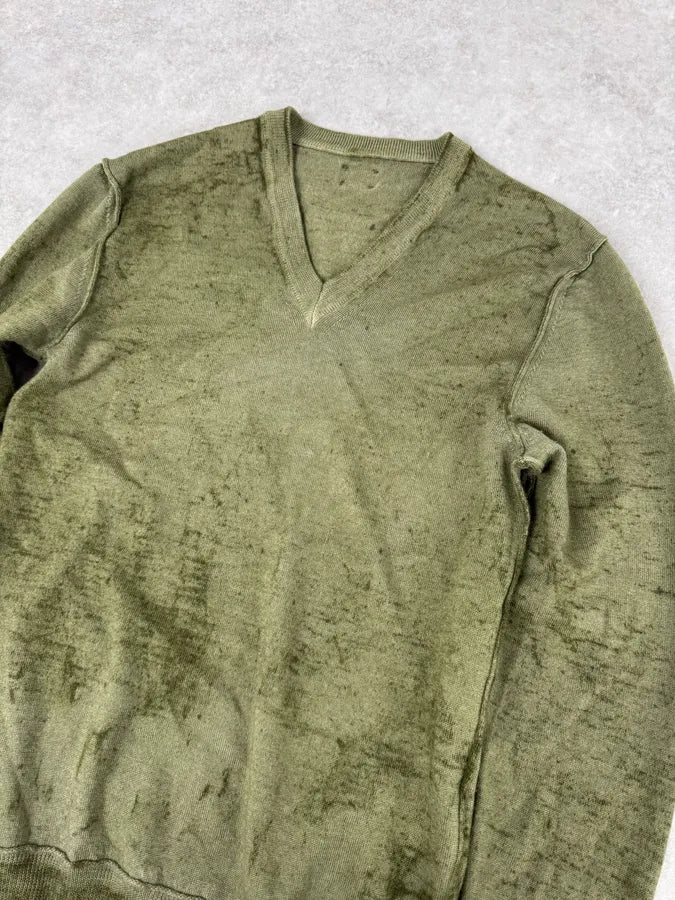 2000s Dolce & Gabbana Aged V-Neck Green Sweater OlRNHhq 3