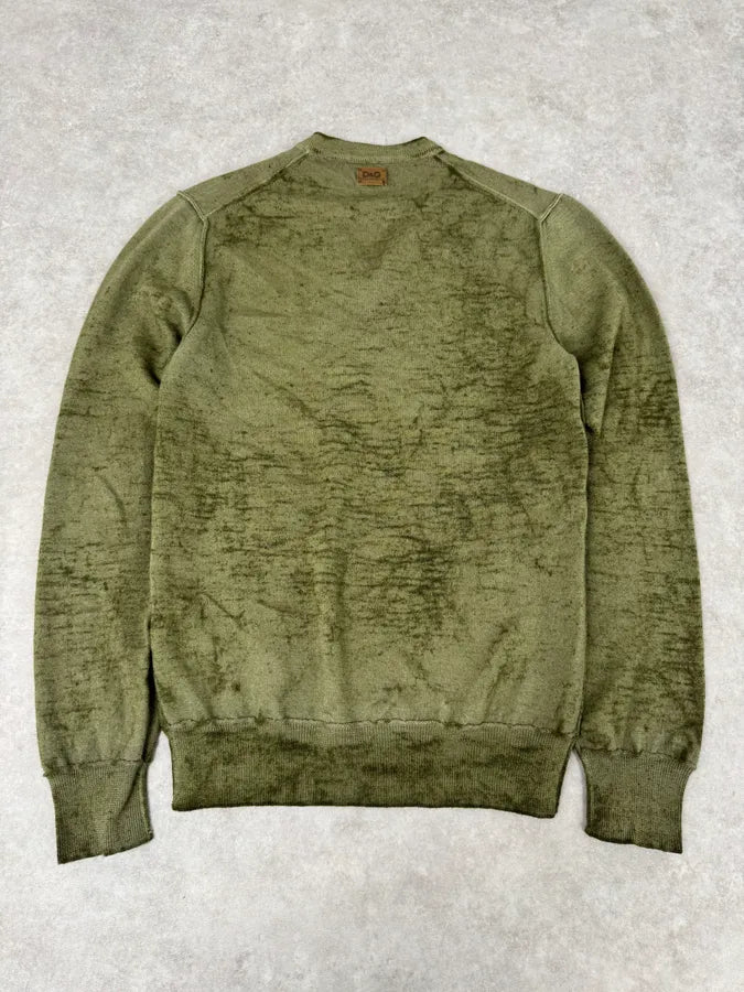 2000s Dolce & Gabbana Aged V-Neck Green Sweater OlRNHhq 6