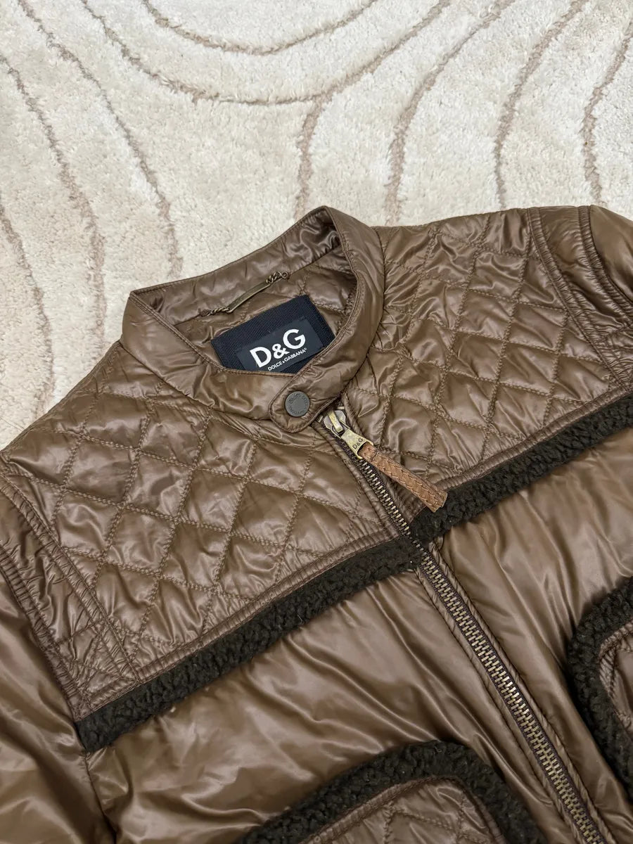 2000s Dolce & Gabbana Agent Brown Light Bomber Jacket mwQuNAG 2