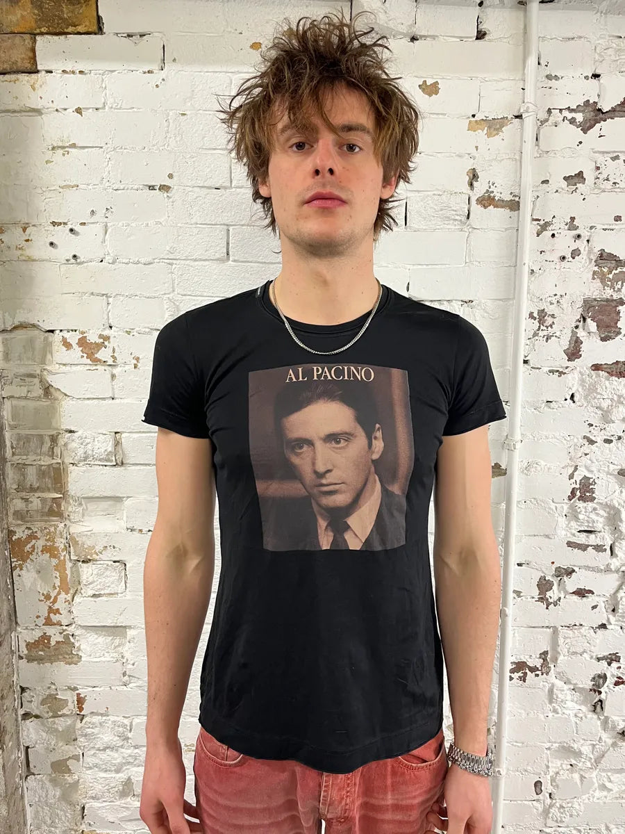2000s Dolce & Gabbana Al Pacino Graphic Print Black Cotton T-Shirt  alEzSnv 1