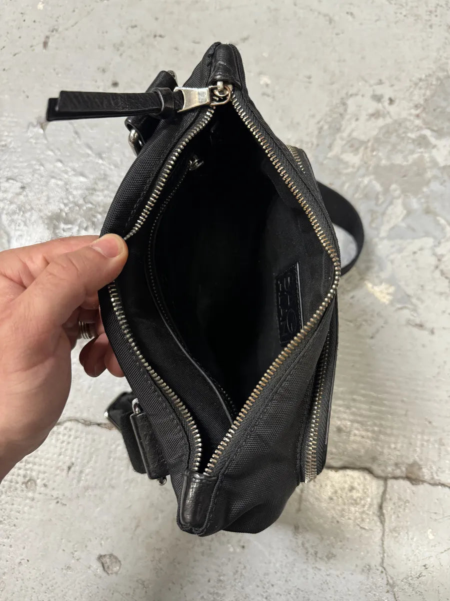 2000s Dolce & Gabbana Alan Zip Lock Black Leather Shoulder Bag dQdgXts 5