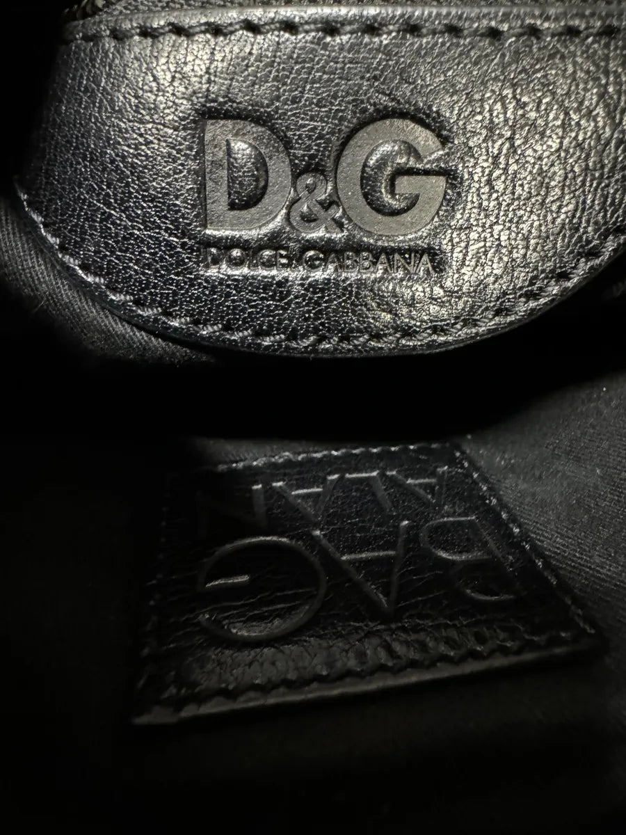 2000s Dolce & Gabbana Alan Zip Lock Black Leather Shoulder Bag dQdgXts 6