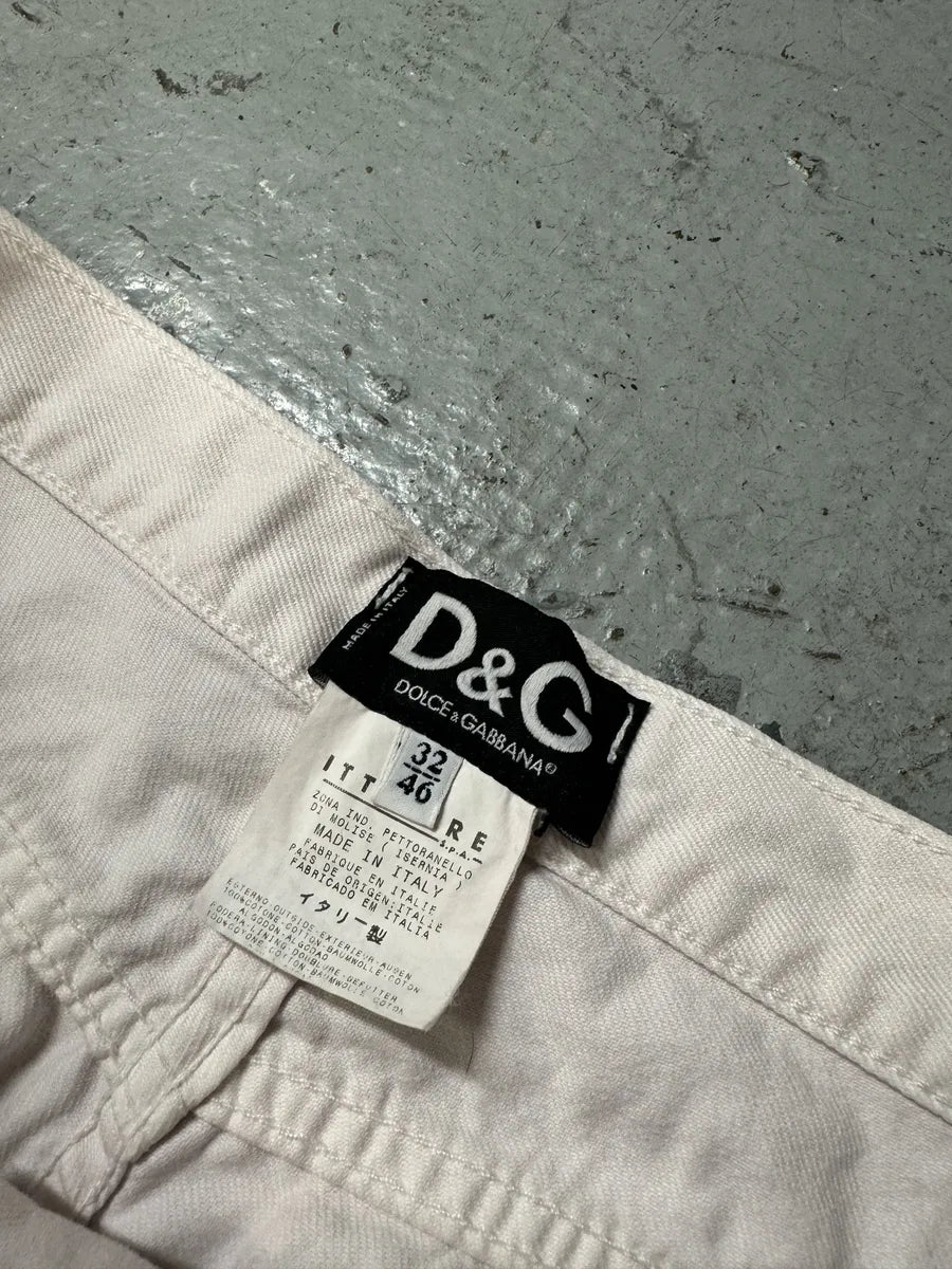 2000s Dolce & Gabbana American Flag White Denim Jeans eQTrsno 8