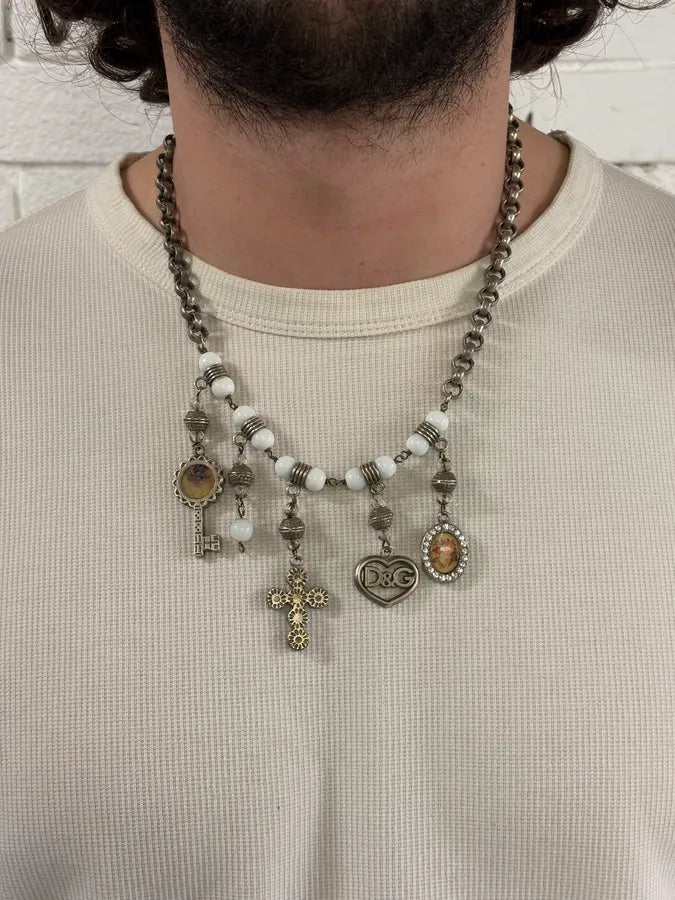 2000s Dolce & Gabbana Ancient Cross Keys & Portrait Necklace kUKdqom 1