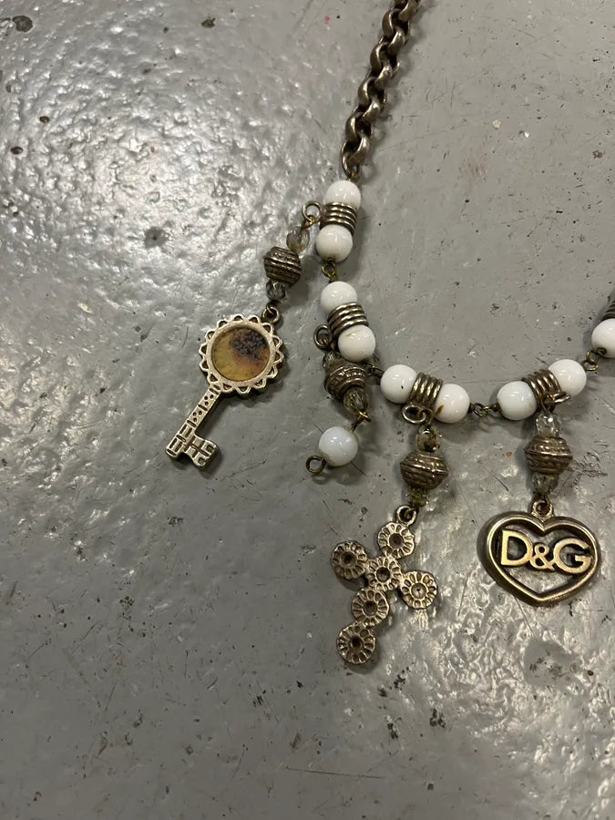 2000s Dolce & Gabbana Ancient Cross Keys & Portrait Necklace kUKdqom 4
