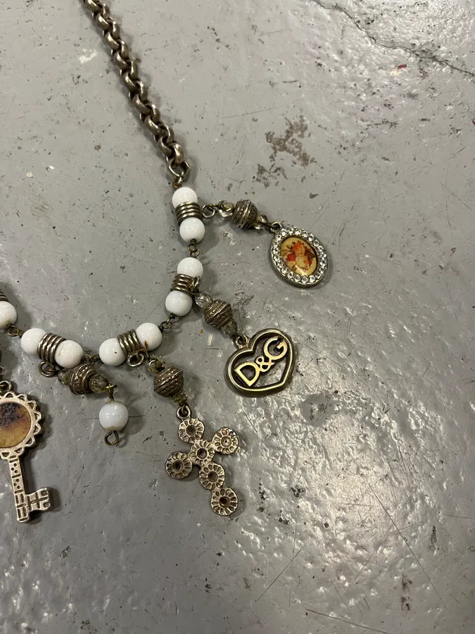 2000s Dolce & Gabbana Ancient Cross Keys & Portrait Necklace kUKdqom 5