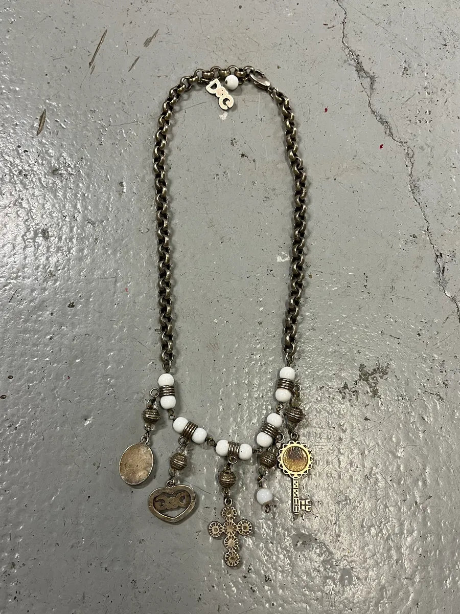 2000s Dolce & Gabbana Ancient Cross Keys & Portrait Necklace kUKdqom 6