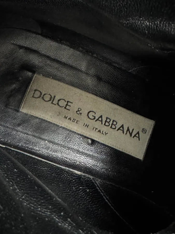 2000s Dolce & Gabbana Army Black Leather Lace-Up Boots PrasBIx 5