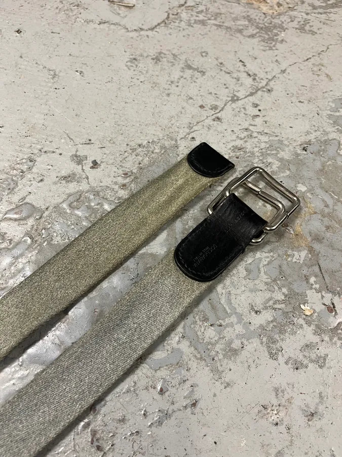 2000s Dolce & Gabbana Army Green Canva Belt eLFMLnR 3