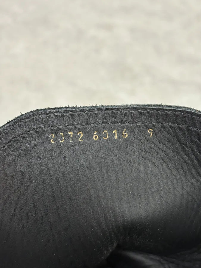 2000s Dolce & Gabbana Army Lace-Up Black Leather Boots udbQnqb 8