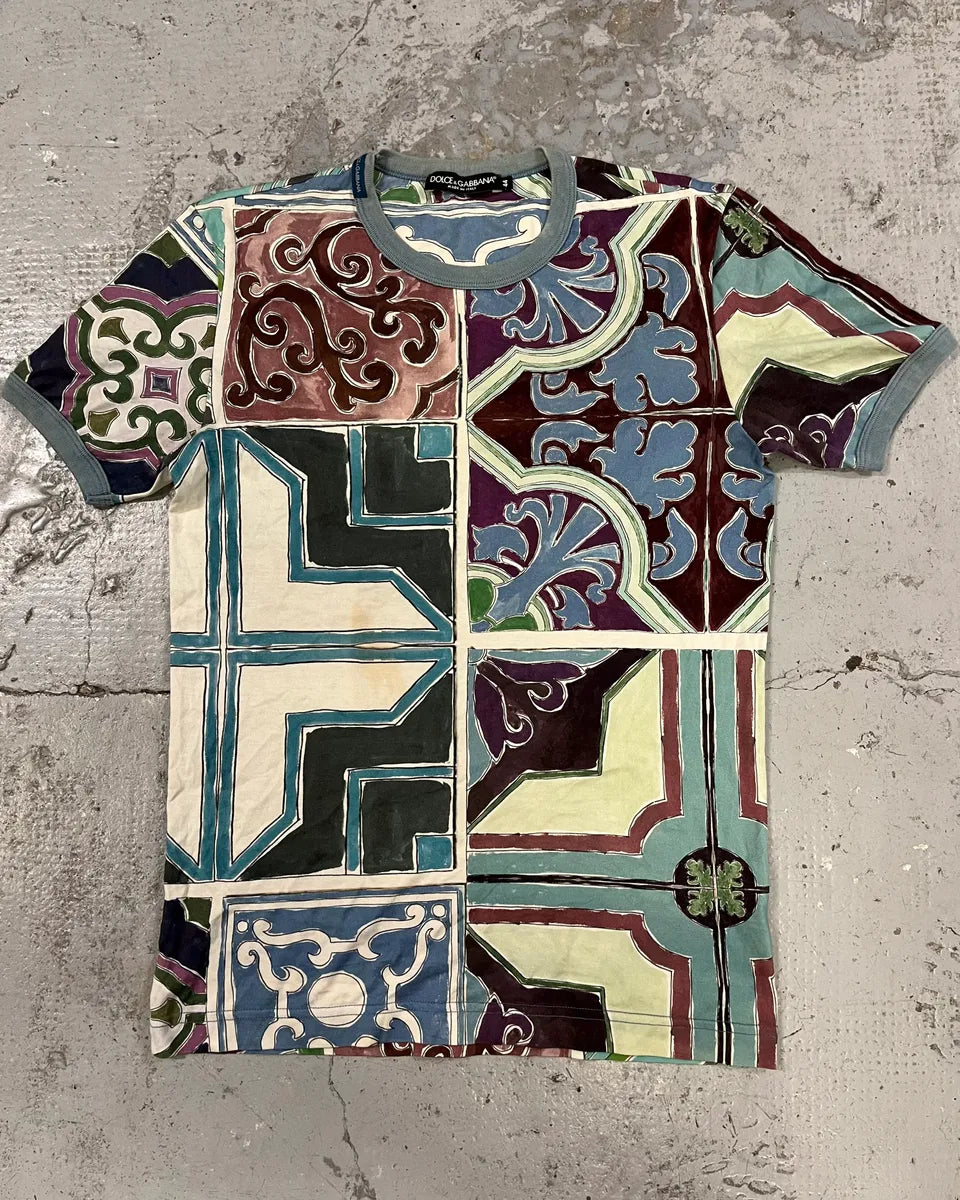 2000s Dolce & Gabbana Artisanal Art Print T-Shirt aFyyTmO 0