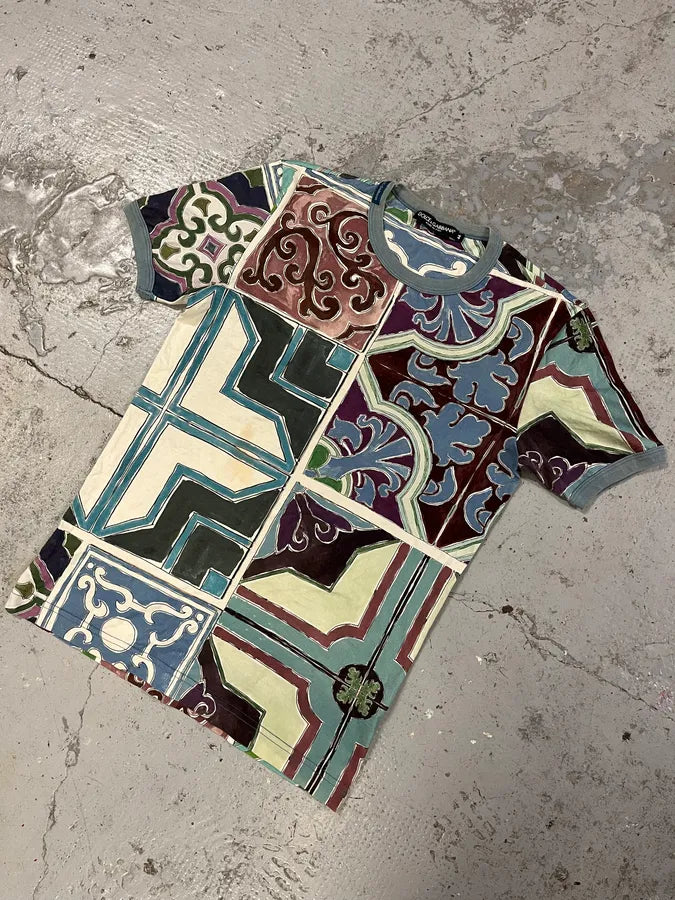 2000s Dolce & Gabbana Artisanal Art Print T-Shirt aFyyTmO 3