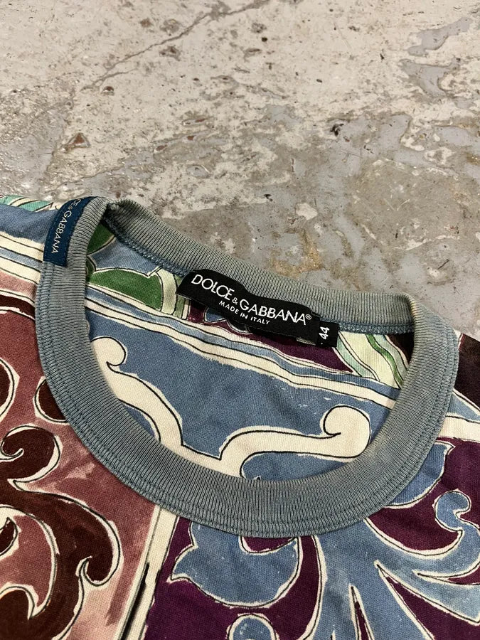 2000s Dolce & Gabbana Artisanal Art Print T-Shirt aFyyTmO 4