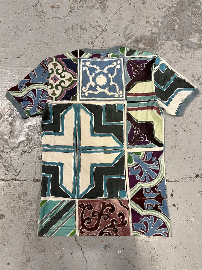 2000s Dolce & Gabbana Artisanal Art Print T-Shirt aFyyTmO 5