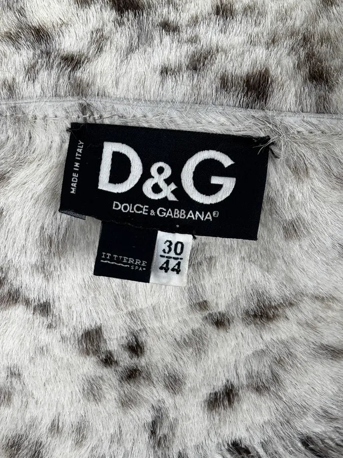 2000s Dolce & Gabbana Astro Silver Grey Fur Leather Jacket PEodNvg 9