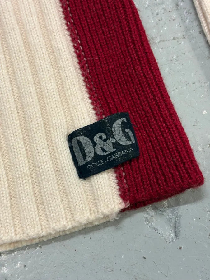 2000s Dolce & Gabbana Avant Garde Red & White Turtleneck Sweater MshCsrl 7