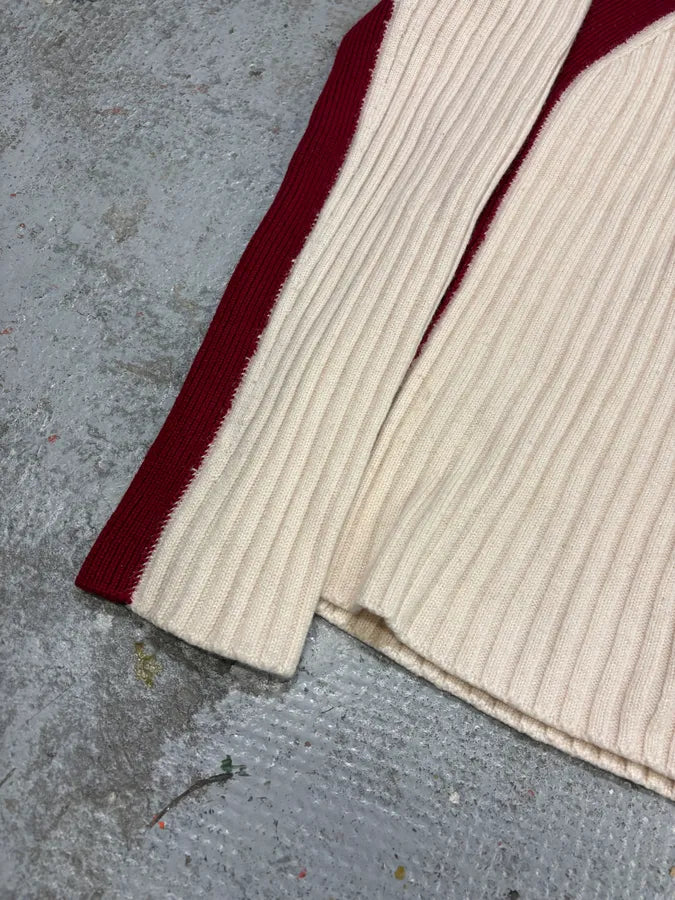 2000s Dolce & Gabbana Avant Garde Red & White Turtleneck Sweater MshCsrl 6