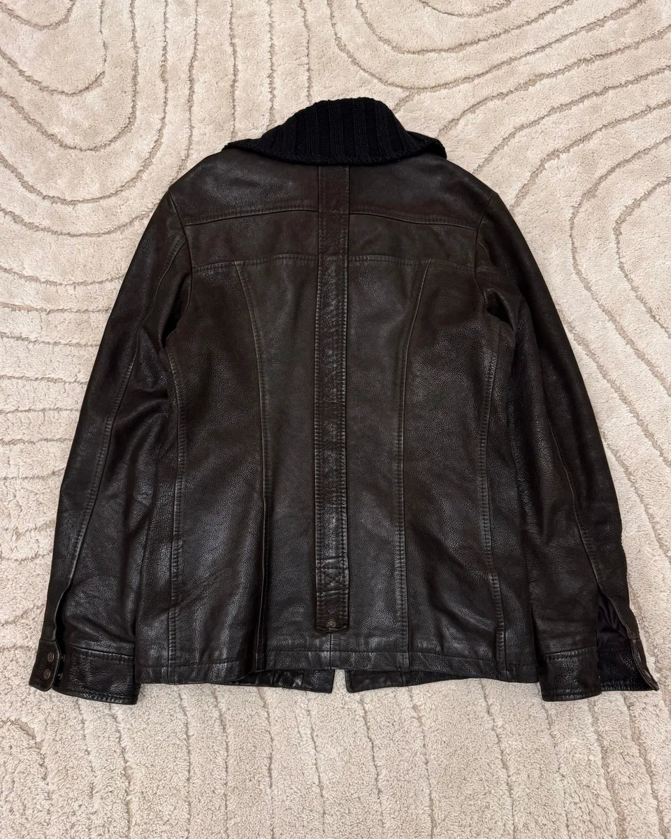 2000s Dolce & Gabbana Brown Aviator Leather Jacket XTOmVqF 3