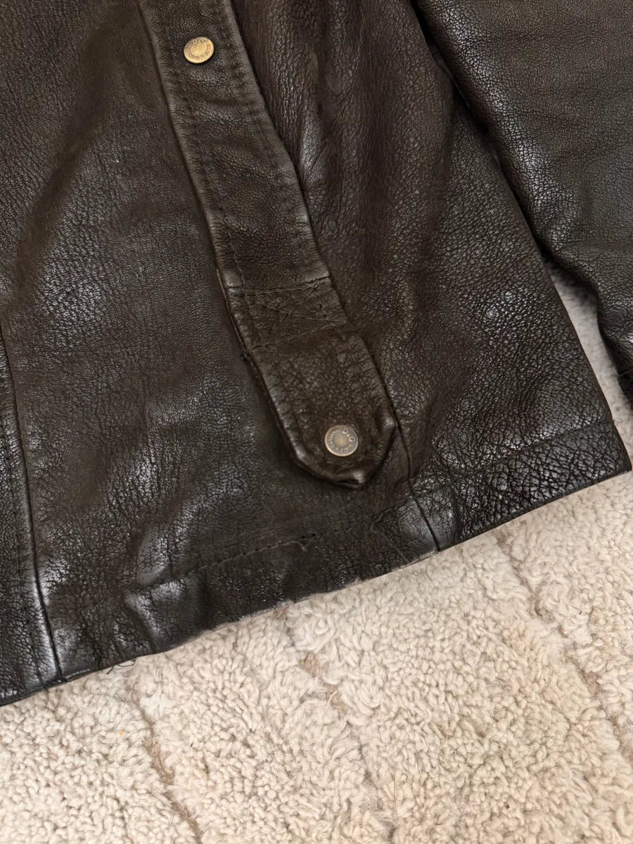 2000s Dolce & Gabbana Brown Aviator Leather Jacket XTOmVqF 6