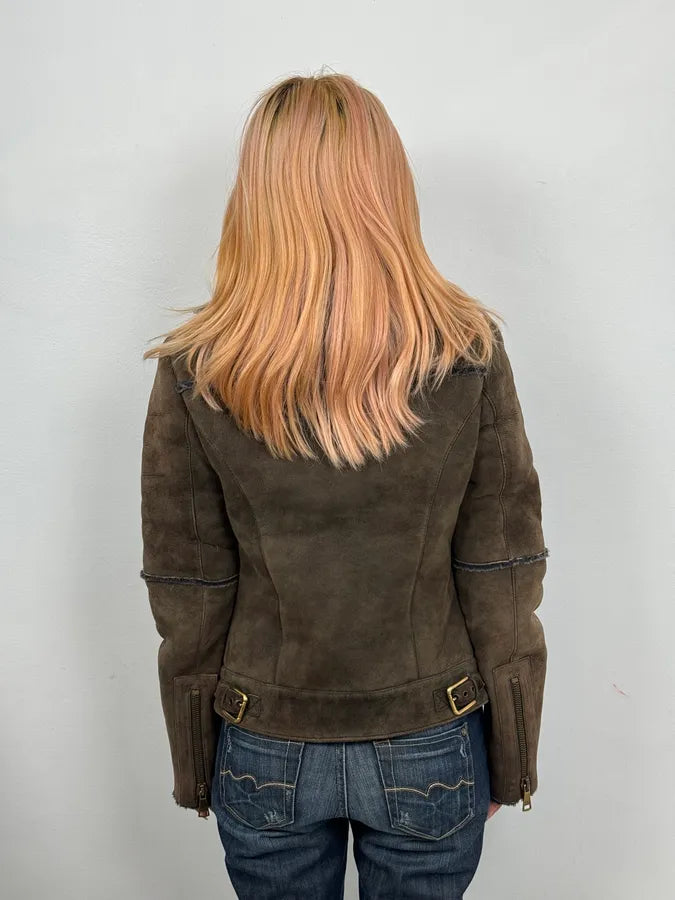 2000s Dolce & Gabbana Aviator Shearling Brown Leather Jacket WtrKKQz 2