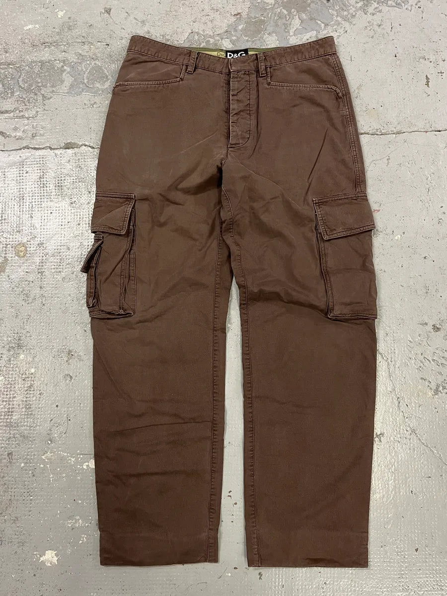 2000s Dolce & Gabbana Baggy Brown Cargo Pants qcppRuB 1