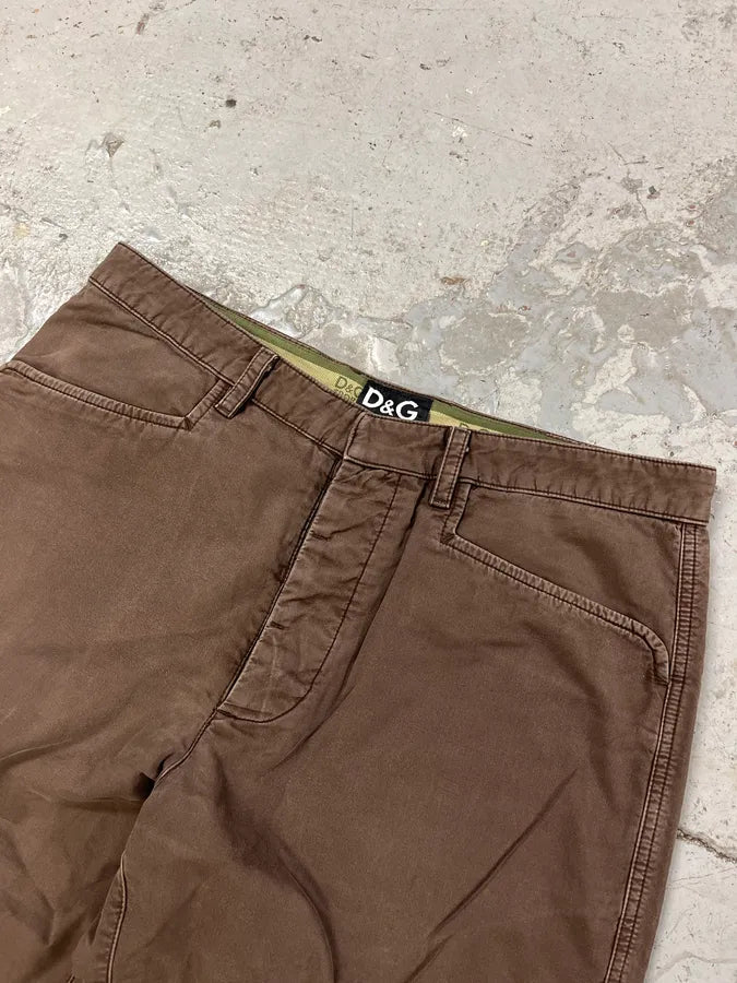 2000s Dolce & Gabbana Baggy Brown Cargo Pants qcppRuB 4