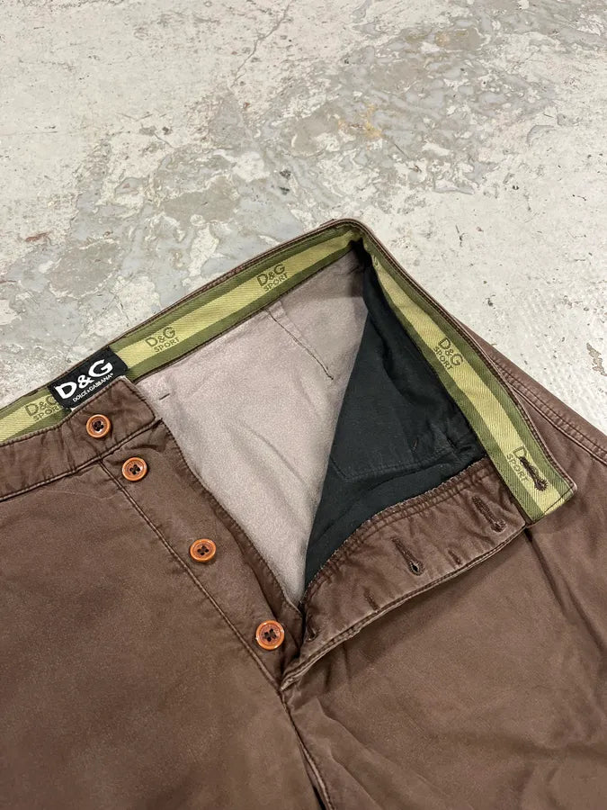 2000s Dolce & Gabbana Baggy Brown Cargo Pants qcppRuB 8