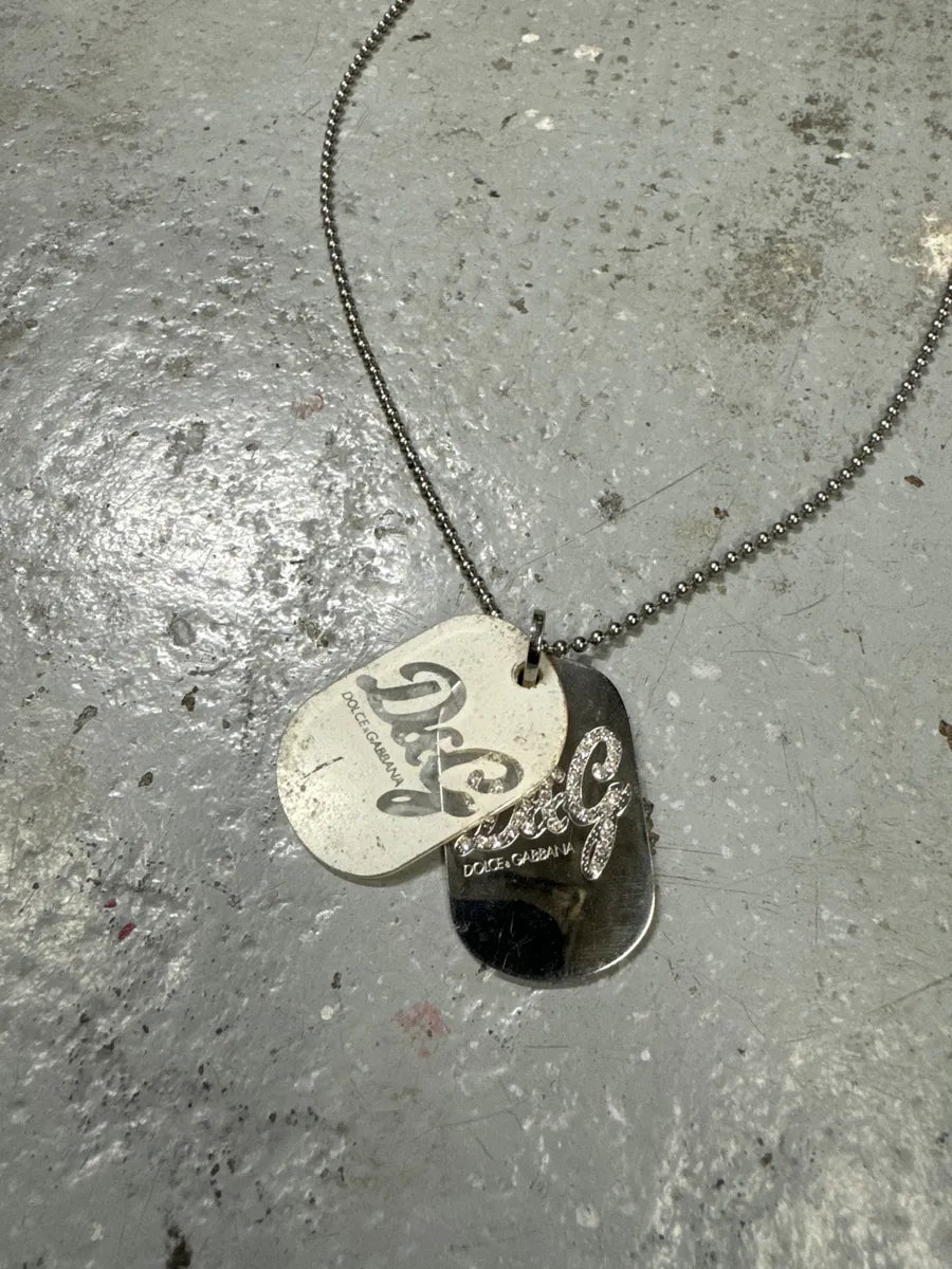 2000s Dolce & Gabbana Ball Chain Dog Tags Necklace KXCubtT 4