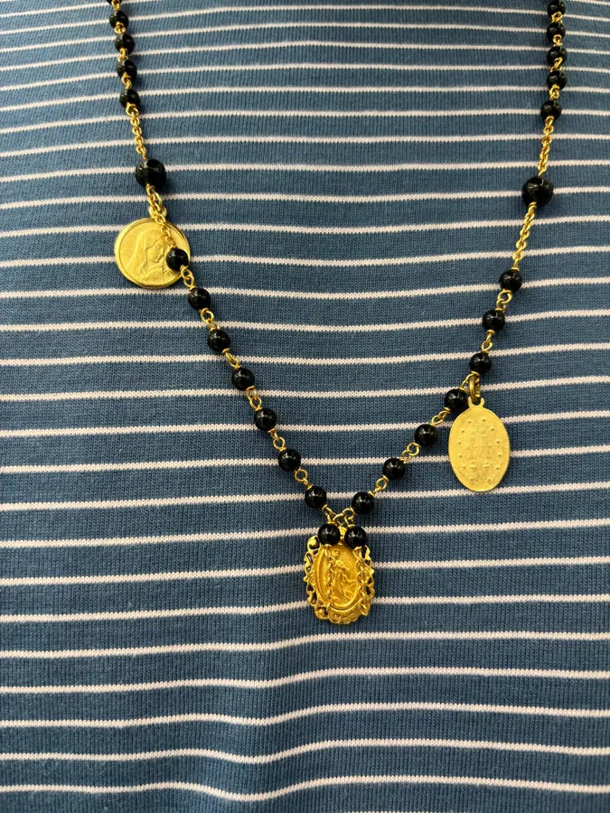 2000s Dolce & Gabbana Beaded Virgin Mary Medallions Rosary Necklace dKFqfYp 2