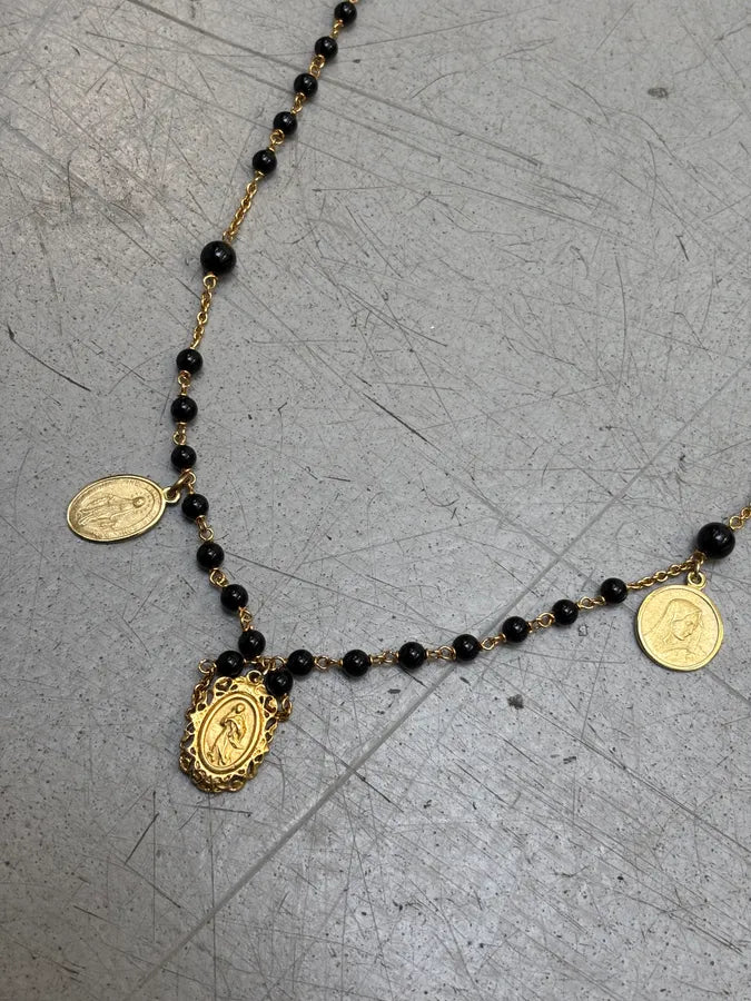 2000s Dolce & Gabbana Beaded Virgin Mary Medallions Rosary Necklace dKFqfYp 3