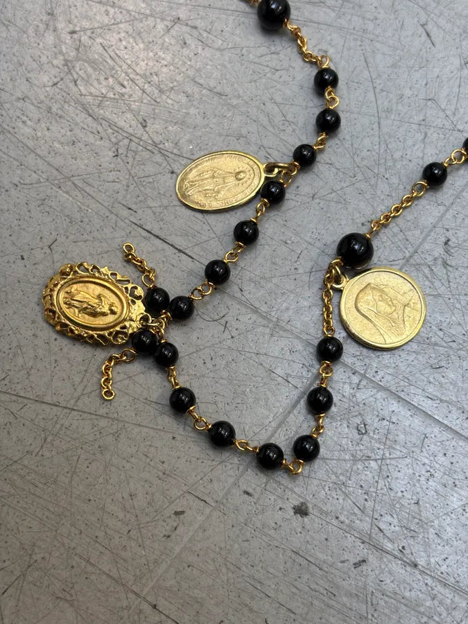 2000s Dolce & Gabbana Beaded Virgin Mary Medallions Rosary Necklace dKFqfYp 5