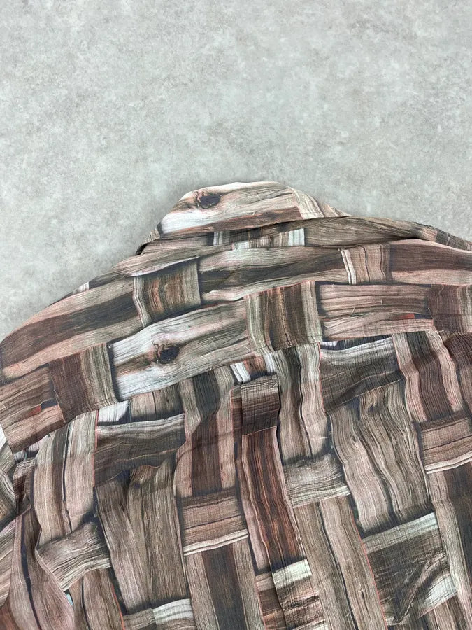 SS2002 Dolce & Gabbana Beige & Brown Abstract Shirt pVVdmxl 7