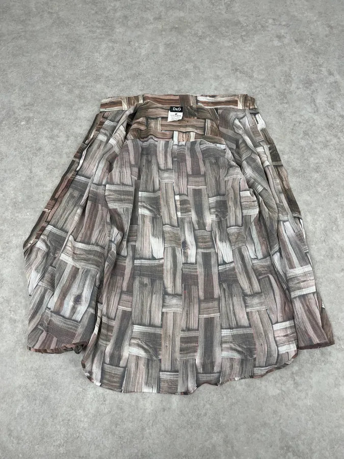 SS2002 Dolce & Gabbana Beige & Brown Abstract Shirt pVVdmxl 9
