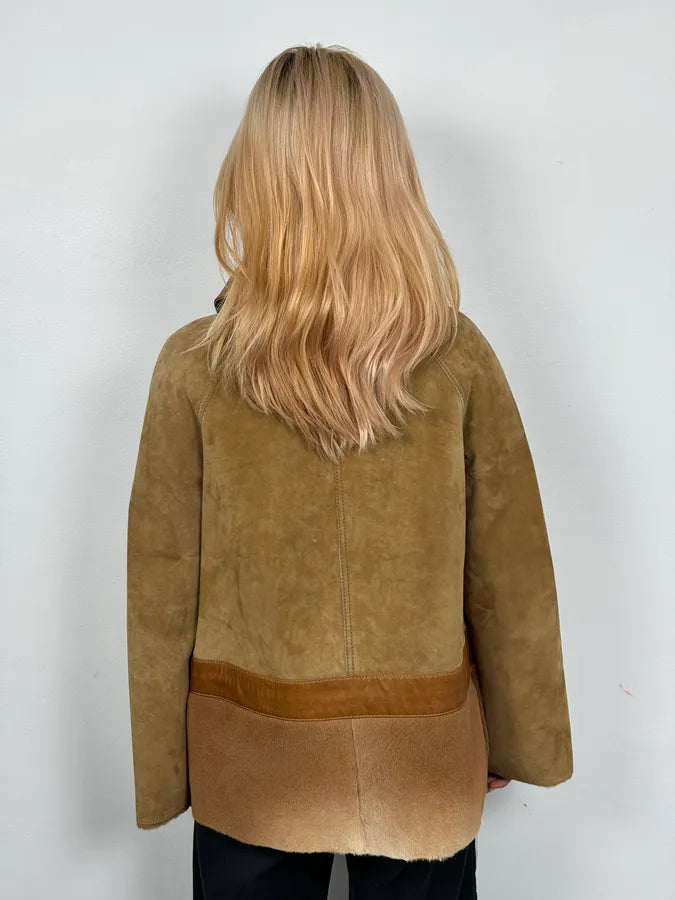 2000s Dolce & Gabbana Beige & Brown Hybrid Fur Leather Jacket mrbXaxK 2