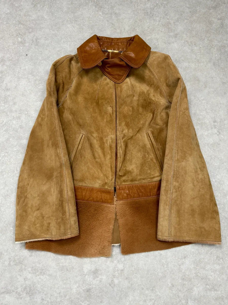 2000s Dolce & Gabbana Beige & Brown Hybrid Fur Leather Jacket mrbXaxK 3