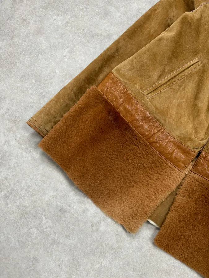 2000s Dolce & Gabbana Beige & Brown Hybrid Fur Leather Jacket mrbXaxK 5