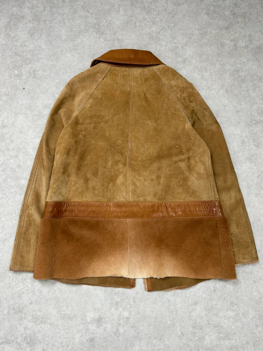 2000s Dolce & Gabbana Beige & Brown Hybrid Fur Leather Jacket mrbXaxK 6